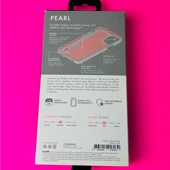 LAUT iPhone 12 Pro Max Pearl Design Impact & Antimicrobial Protection Case - Picture 2 of 4
